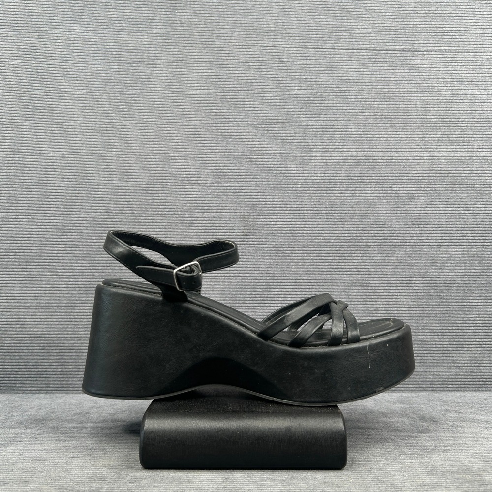 Soda Antare-S Platform Wedge Sandals Black Strappy Y2K Women Size 10M - Picture 1 of 6